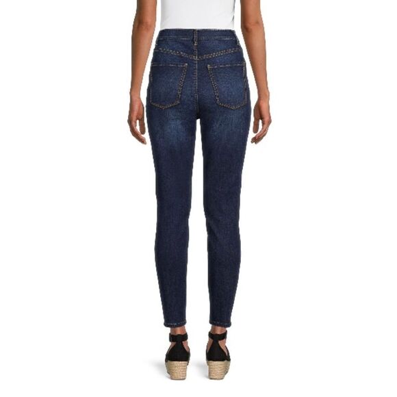 WOMENS JUNIORS SUPER High Rise Curvy Slim Jeans Leggings Pants Size 15 - Picture 7 of 8